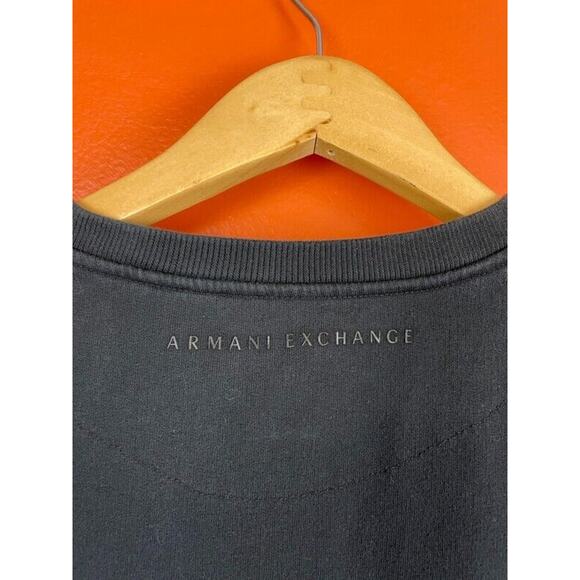 Armani Exchange Sweater Mens Large Black Shoulder Zip Reflective Long Sleeve - Picture 6 of 8